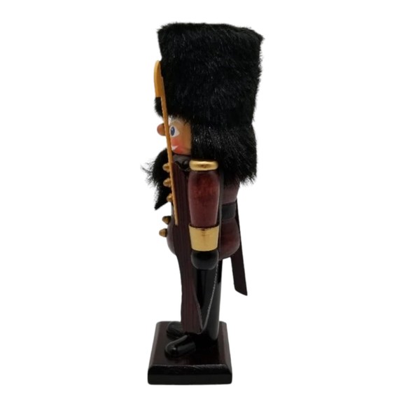 Nutcracker Decorative Christmas Wooden Palace Guard Bayonet Bearskin Hat Holiday - Picture 4 of 6